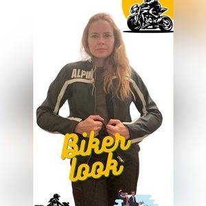 leather Jacket and leather pants genuine leather Alpine stars from BCN Size S